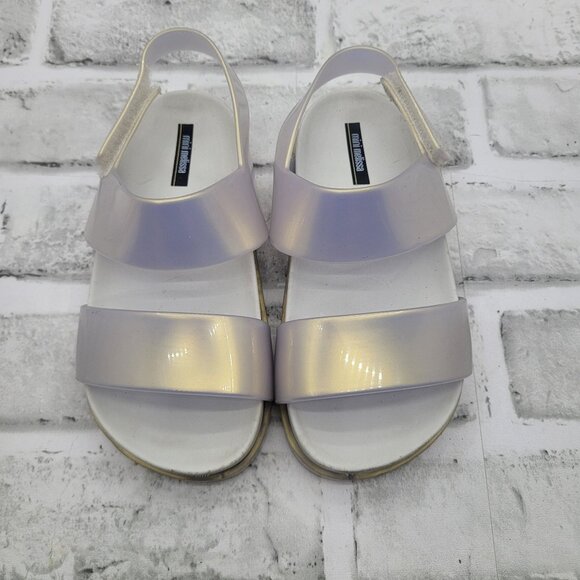 Mini Melissa Cosmic Iridescent Sandals White Rubber Toddler Size 10 - Picture 1 of 5